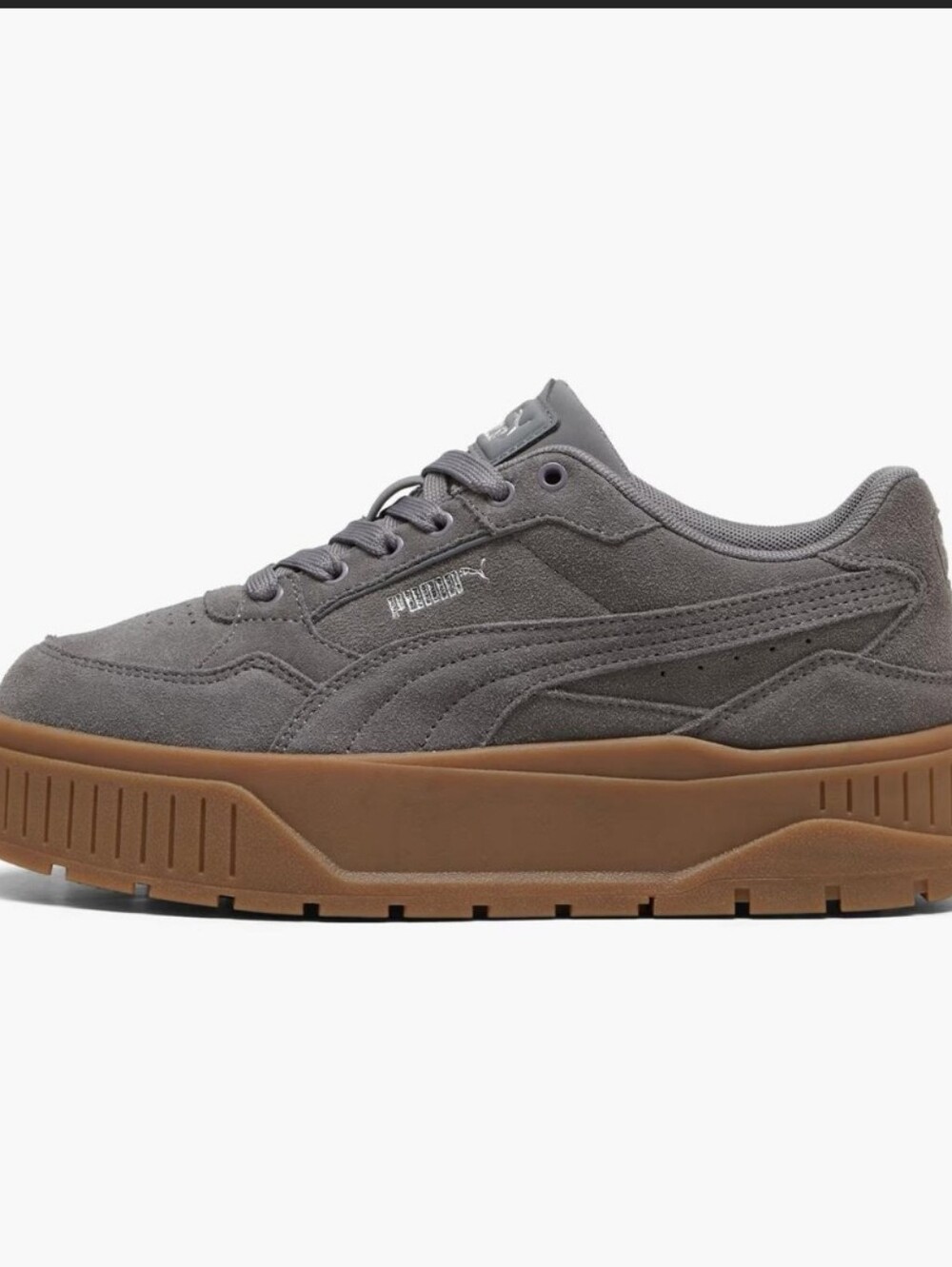 NEW Women's Puma Karmen II Grey Suede Platform Sneakers - 6.5